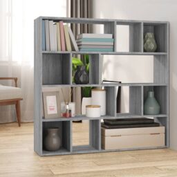 Berkfield Home Book Cabinet/Room Divider Grey Sonoma 105x24x102 cm - Size: 105 x 24 x 102 cm - thumbnail 1