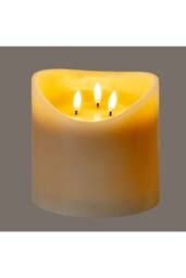 KDMD Luxe Collection 6x6 Taupe Melted LED Candle - thumbnail 2
