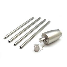 Harbour Housewares 2x Outdoor Flame Torches - Barrel Metal Garden Fire Torch Lighting in Silver - thumbnail 5