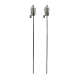 Harbour Housewares 2x Outdoor Flame Torches - Barrel Metal Garden Fire Torch Lighting in Silver - thumbnail 1