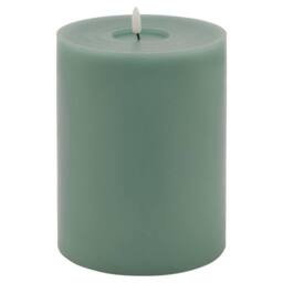 Lemon Pavilion Furniture and Decor Luxe Collection Melt Effect LED Candle, Wax, L15 x W15 x H20 cm, Sage in Light Green - thumbnail 2