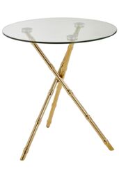 Orsina Versatile Knop Legs Side Table, Elegant Gold Finish Legs Of Bedside Table, Lightweight Small Lounge Table - thumbnail 3