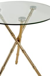 Orsina Versatile Knop Legs Side Table, Elegant Gold Finish Legs Of Bedside Table, Lightweight Small Lounge Table - thumbnail 5