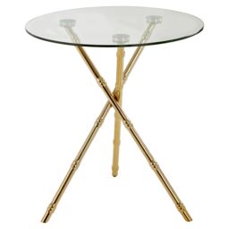 Orsina Versatile Knop Legs Side Table, Elegant Gold Finish Legs Of Bedside Table, Lightweight Small Lounge Table - thumbnail 2