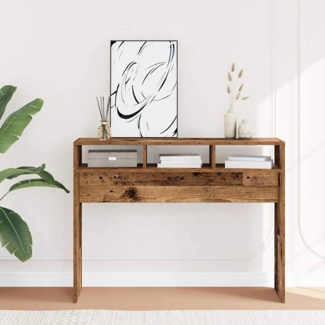 Berkfield Home Console Table Old Wood 105x30x80 cm Engineered Wood in Brown - Size: 105 x 30 x 80 cm - image 1