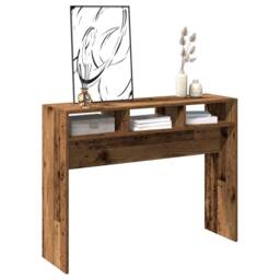 Berkfield Home Console Table Old Wood 105x30x80 cm Engineered Wood in Brown - Size: 105 x 30 x 80 cm - thumbnail 3