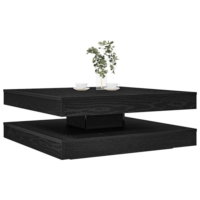 Berkfield Home Coffee Table 360-Degree Rotatable Black Oak 90x90x34.5 cm - image 1