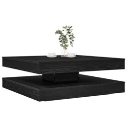 Berkfield Home Coffee Table 360-Degree Rotatable Black Oak 90x90x34.5 cm - thumbnail 1