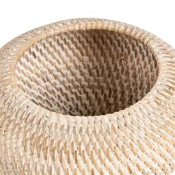 Wyld and Coco Rattan Basket 25cm with Lid - Natural Boho Storage - thumbnail 5