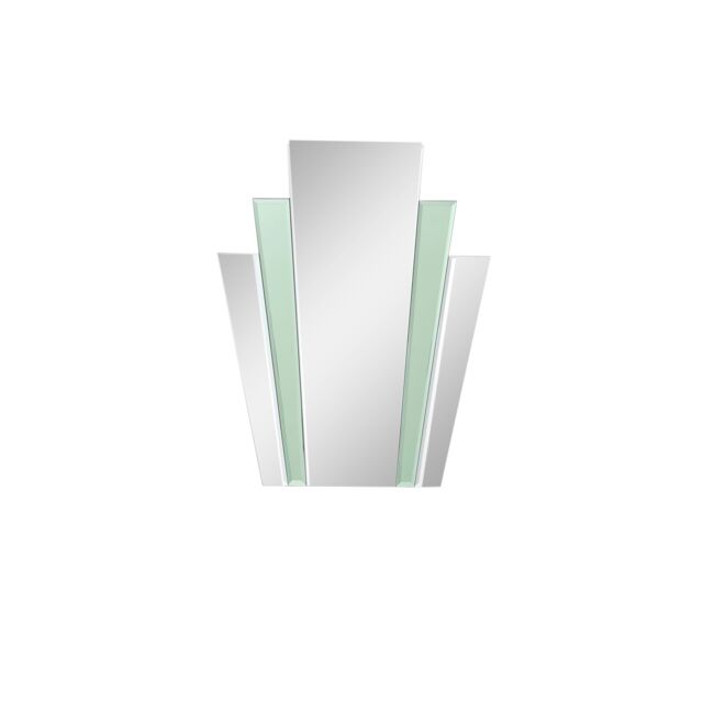 Melody Maison Art Deco Green Glass Fan Wall Mirror - 50cm X 40cm - Size: 50 cm X 40 cm - image 1