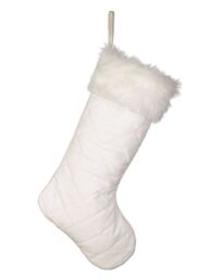 Dibor Set of 4 Faux Fur Cuff White Quilted Xmas Tree Decoration Christmas Gift Bag - Size: 4 Pack - thumbnail 2