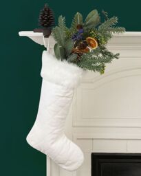 Dibor Set of 4 Faux Fur Cuff White Quilted Xmas Tree Decoration Christmas Gift Bag - Size: 4 Pack - thumbnail 3
