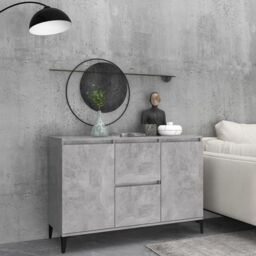 Berkfield Home Sideboard Concrete Grey 104x35x70 cm Engineered Wood - Size: 104 x 35 x 70 cm