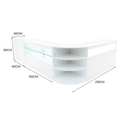 Monstershop Europa LED Shop Counter Set B1500, C1500, TB60 & LM60 - White - thumbnail 3