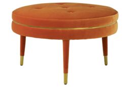 Orsina Manhattan Orange Velvet Footstool