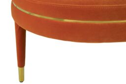 Orsina Manhattan Orange Velvet Footstool - thumbnail 5