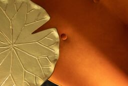 Orsina Manhattan Orange Velvet Footstool - thumbnail 2