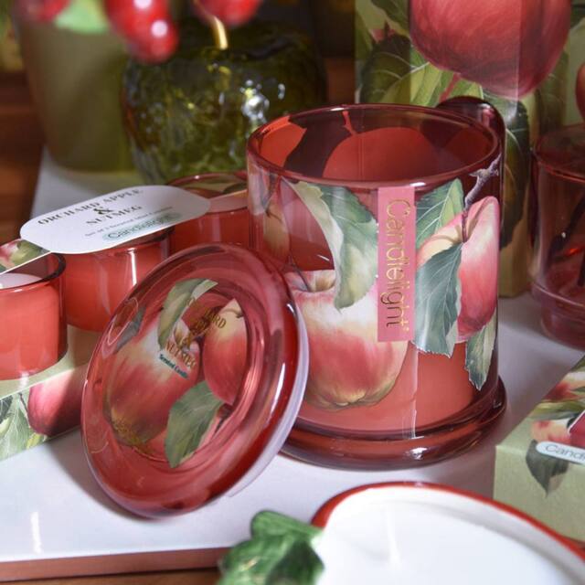Madison & Mayfair Orchard Apple & Nutmeg Large One Wick Candle in Red