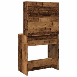 Berkfield Home Dressing Table with LED Old Wood 74.5x40x141 cm in Brown - thumbnail 7
