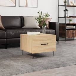 Berkfield Home Coffee Table Sonoma Oak 50x50x40 cm Engineered Wood in Light Oak - Size: 50 x 50 x 40 cm - thumbnail 2