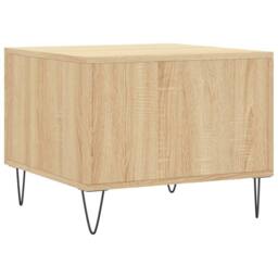 Berkfield Home Coffee Table Sonoma Oak 50x50x40 cm Engineered Wood in Light Oak - Size: 50 x 50 x 40 cm - thumbnail 8