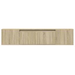 Berkfield Home TV Wall Cabinet with LED Sonoma Oak 180x31x39.5 cm in Light Brown - thumbnail 6