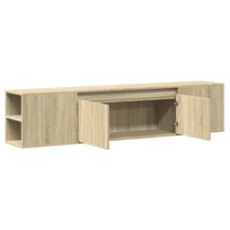 Berkfield Home TV Wall Cabinet with LED Sonoma Oak 180x31x39.5 cm in Light Brown - thumbnail 9