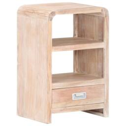 Berkfield Home Bedside Table 40x30x60 cm Solid Acacia Wood in Light Sand - Size: 40 x 30 x 60 cm - thumbnail 2