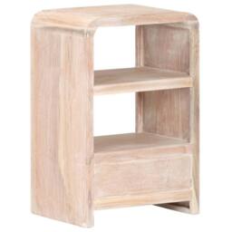 Berkfield Home Bedside Table 40x30x60 cm Solid Acacia Wood in Light Sand - Size: 40 x 30 x 60 cm - thumbnail 5