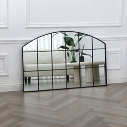 Home Garden Direct Aion - Industrial Arch Wall Mirror with Black Frame - 120x80cm - Size: 120x80 cm