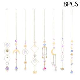 Kelvenix 8 Pack Crystal Suncatchers Gold Moon Star Sun - Size: 0.6m2