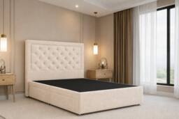 "Nexus Mattresses Ltd Tuscany Teddy Divan Bed Base 4 Drawers - 54"" Headboard in Cream - Size: Small Double" - thumbnail 2