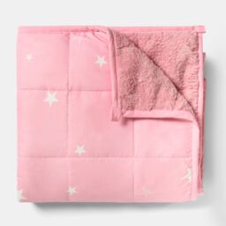 OHS Star Teddy Fleece Kids Weighted Blanket in Pink - thumbnail 8