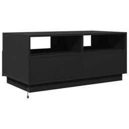 Berkfield Home Modern Coffee Table with LED Lights Black 90x49x40 cm - Size: 90 x 49 x 40 cm - thumbnail 9
