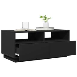 Berkfield Home Modern Coffee Table with LED Lights Black 90x49x40 cm - Size: 90 x 49 x 40 cm - thumbnail 6