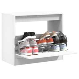 Berkfield Home Shoe Cabinet White 80x42x69 cm Engineered Wood - Size: 80 x 42 x 69 cm - thumbnail 1