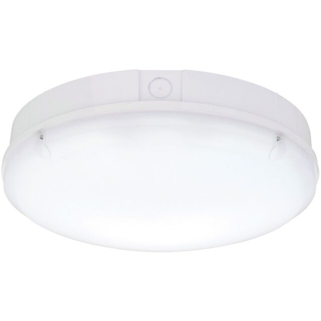 Loops Gloss White IP65 Bulkhead Light - 18W CCT SMD LED Module - Microwave Sensor - image 1