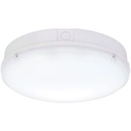 Loops Gloss White IP65 Bulkhead Light - 18W CCT SMD LED Module - Microwave Sensor