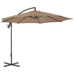 Berkfield Home Cantilever Umbrella with Steel Pole 300 cm Taupe in Beige - thumbnail 2