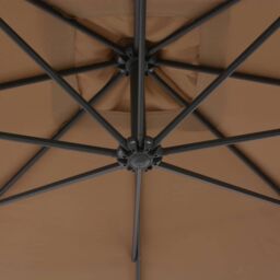 Berkfield Home Cantilever Umbrella with Steel Pole 300 cm Taupe in Beige - thumbnail 5