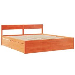 Berkfield Home Bed Frame without Mattress Wax Brown 200x200 cm Solid Wood Pine - thumbnail 3
