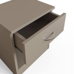 FWStyle Pair Of 1 Drawer Open Shelf Putty Nightstands in Beige - thumbnail 3