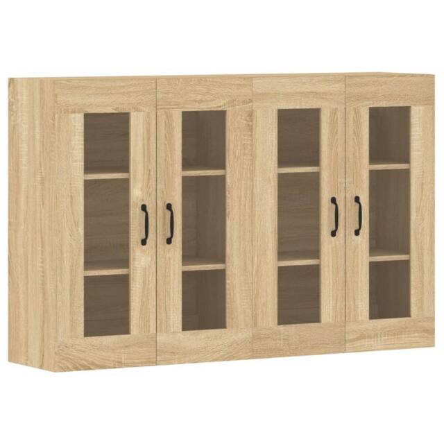 Berkfield Home Wall Mounted Cabinets 2 pcs Sonoma Oak Engineered Wood in Brown - image 1