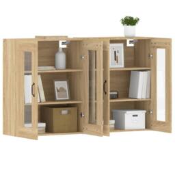 Berkfield Home Wall Mounted Cabinets 2 pcs Sonoma Oak Engineered Wood in Brown - thumbnail 4