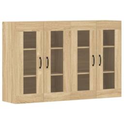 Berkfield Home Wall Mounted Cabinets 2 pcs Sonoma Oak Engineered Wood in Brown - thumbnail 1