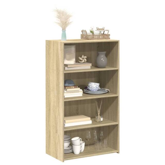 Berkfield Home Highboard Sonoma Oak 70x41x124 cm Engineered Wood in Light Brown - Size: 70 x 41 x 124 cm - image 1