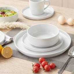 simpa White Vertical Edge Porcelain Dinner Set - Size: 12 Pack - thumbnail 5