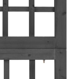 Berkfield Home 4-Panel Room Divider/Trellis Solid Fir Wood Black 161x180 cm - thumbnail 5