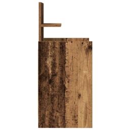 Berkfield Home Bedside Cabinet with 2 Drawers Old Wood 38x34x80 cm in Brown - Size: 38 x 34 x 80 cm - thumbnail 7