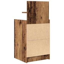 Berkfield Home Bedside Cabinet with 2 Drawers Old Wood 38x34x80 cm in Brown - Size: 38 x 34 x 80 cm - thumbnail 8